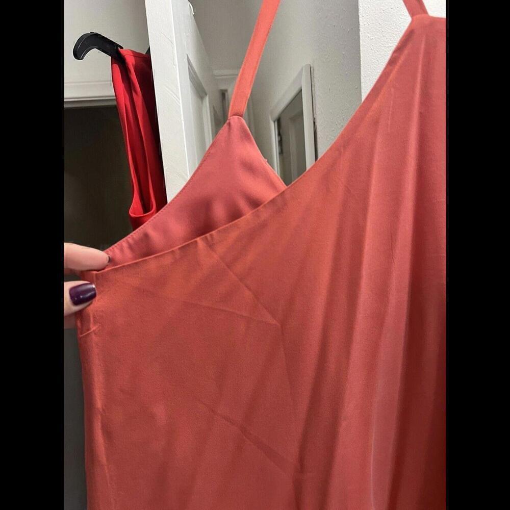Joie Mitsou Silk Sleeveless Mini Slip Dress Coral Size L EUC - Picture 7 of 9